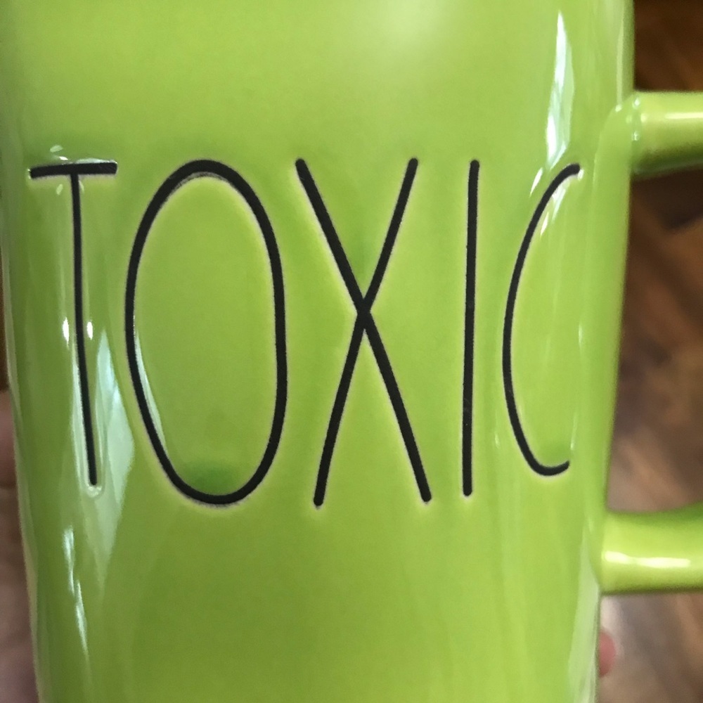 Rae Dunn TOXIC Halloween Mug ceramic green black coffee tea NWT - Picture 5 of 6